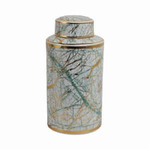 Ceramic Jar with Lid Decorative Storage Vase for Living Room Bedroom Bathroom Shelf Styling - Product Image 1