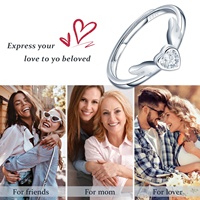 Femmes à la mode S925 en argent Sterling ailes d'ange bague ouverte élégance céleste bijoux éthérés pour anniversaire de fête de mariage