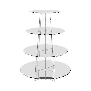 Soporte de exhibición de postres redondo transparente de acrílico estilo Art Deco para decoración del hogar, ligero y de fácil montaje - Product Image 4