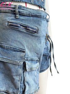 Conjunto de Shorts y <span class=keywords><strong>Chaleco</strong></span> Vaquero de Verano para Chicas Y2K 2026, Conjunto de Shorts Elásticos para <span class=keywords><strong>Mujer</strong></span> - Product Image 5