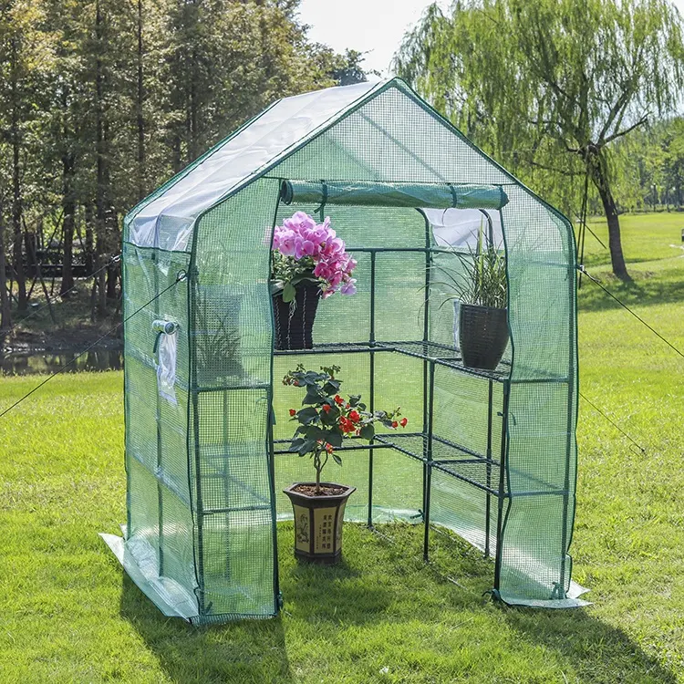 Mini invernadero de jardín portátil, casa de planta de invernadero de túnel alto transparente