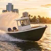 Bateau de pêche en aluminium à deux moteurs, 28 pieds, console centrale, 2x150HP Yamaha, direction hydraulique, pêche en mer, certifié CE, 6 personnes