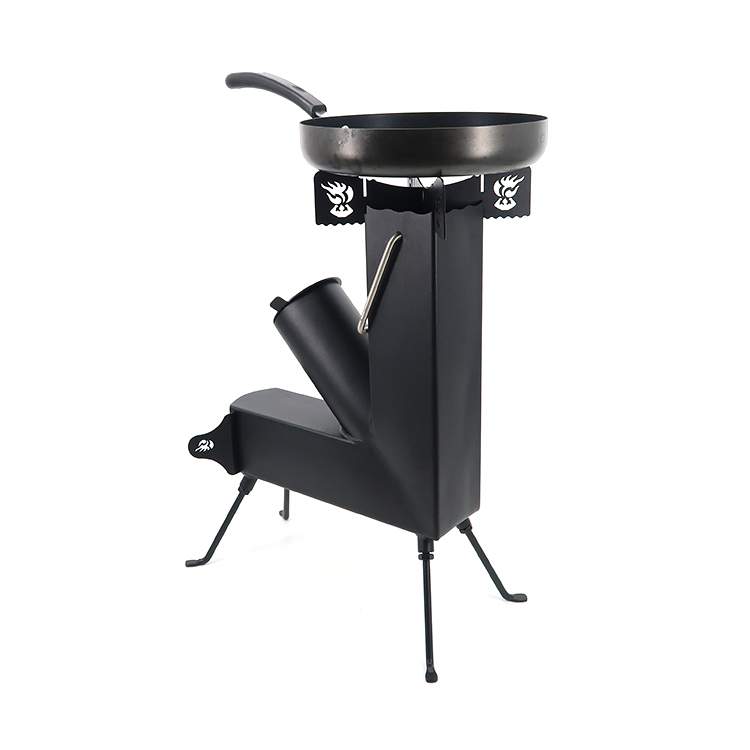 Portable Wood Burning camping rocket stove firewood heater Outdoor Cooking Picnic BBQ rocket stove