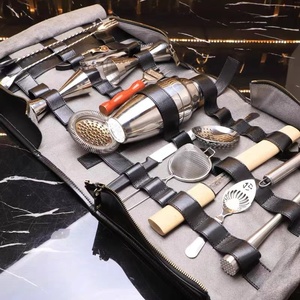 Chuyên Nghiệp <span class=keywords><strong>Bartender</strong></span> Túi Du Lịch Kit Thanh Công Cụ 17-Mảnh Thép Không Gỉ Thanh Công Cụ Thiết Lập Kim Loại Cầm Tay Dễ Dàng Mang Theo - Product Image 4