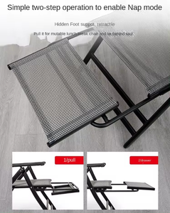 Chaise de <span class=keywords><strong>jardin</strong></span> avec repose-pieds <span class=keywords><strong>en</strong></span> aluminium Patio Tissu Pvc Chair Folding Sleeping Lounge Chair Folding Outdoor Furniture Cheap Metal - Product Image 5