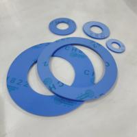 Junta de PTFE azul al por mayor con microesferas de vidrio, lámina de junta de plástico, arandelas de PTFE personalizadas, sellos, junta plana redonda
