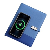 Carnet multifonction en cuir rigide avec batterie externe, clé USB et chargement sans fil, 100 feuilles, édition personnalisée pour entreprises, cadeau