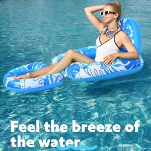 Adult Pool Floating Lounge Chair PVC Inflatable 162x89x61cm With Cup Holder And Backrest For Swimming Pool Relaxation - Product Image 2