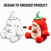 Boneka Hiu Cabai Merah Custom Langsung dari Pabrik, Isian Kapas, Kain Super Lembut - OEM/ODM untuk Merek Label Pribadi, Pesanan Grosir