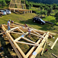Cadre en acier maison préfabriquée cabanes villégiature cottage maison jardin chalet bois cabane en rondins kits A cadre mini maisons
