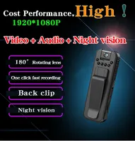Caméra corporelle Full HD Mini caméra pour vision nocturne Enregistreur vidéo de sécurité Clip dorsal Action Sport Wifi Caméra corporelle avec audio
