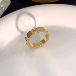 SSeeSY anillo cincin jari baja tahan karat titanium berlapis emas 18k perhiasan fashion kustom tidak pudar untuk wanita - Product Image 6