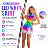 Robe blanche sexy pour soirée, costume LED, tenue de boîte de nuit, robe de spectacle de danse