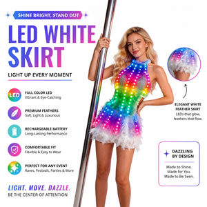 Vestido Sexy Blanco para Fiesta, Disfraz LED, Traje para Club Nocturno, Vestido para Actuación de Baile - Product Image 2