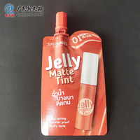 Sachet d'emballage personnalisé pour brillant à lèvres avec bec verseur, pochette cosmétique liquide avec pinceau, fabriqué en Chine
