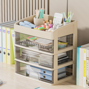Desktop Organizer <b>Storage</b> <b>Box</b> With <b>Drawers</b> Rectangle Office Desk Organizer For Cosmetics And Stationery - Product Image 2