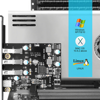 Tarjeta de Expansión PCI Express X1 a USB 3.0 de 4 Puertos + Tipo-C, 5Gbps Super Speed para PC de Escritorio con Windows/Linux, Material PCB en Stock