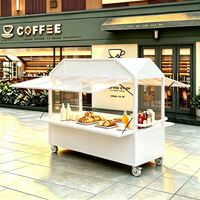 Chariot de vente en métal, chariot de vente mobile, chariot de snacks pour marché nocturne commercial, camion de cuisine gastronomique multifonctionnel