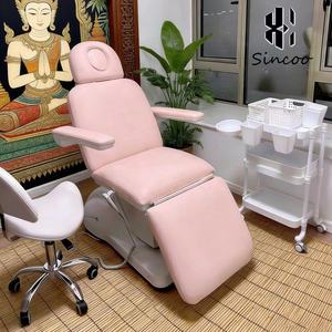 Cama de Masaje Facial de Poliuretano Rosa de Alta Calidad, la Más Vendida en Tailandia, Cama de Spa con 3 Motores, Cama Eléctrica de Lujo para Pestañas - Product Image 1