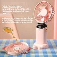 Ventilateur portable USB mini pliable rechargeable avec support pour téléphone pour usage extérieur et refroidissement de l'air