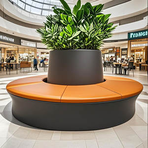 Jardín moderno Paisaje urbano FRP Maceta Sillas Y690 Centros comerciales Aeropuertos Plazas públicas Calle al aire libre Ocio Arte Flores Macetas - Product Image 4