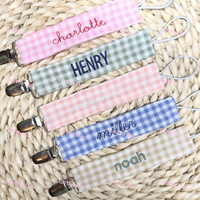 Clips de sucette de ruban vierge personnalisés faits à la main avec Rac Ric pour bébé garçons fille cadeau attache-sucette