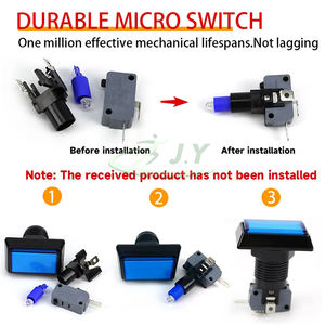 JY Wholesale en stock, pièces de machine de <span class=keywords><strong>jeu</strong></span> d'arcade de haute qualité, bouton poussoir rectangulaire pour <span class=keywords><strong>jeu</strong></span> vidéo 51x33mm avec LED - Product Image 3