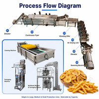 Ligne de production de frites et chips de plantain à cuisson continue, friteuse commerciale à chauffage au gaz, ligne de transformation d'aliments de type snack