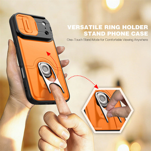 เคสโทรศัพท์แบบมีขาตั้งกล้อง Armor Push-pull สำหรับ iPhone 17 16 15 14 Pro Max ป้องกันการกระแทก พร้อมวงแหวนและฝาหลัง - Product Image 5