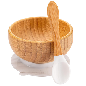 Sillas altas para bebés de <span class=keywords><strong>1</strong></span> a 3 años, antideslizantes, con cuencos de madera de bambú para comida con ventosa. - Product Image 6