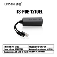 Divisor POE de 48v a 12v 10/100Mbps, Separador Ethernet POE Estándar con DC5221 USB Tipo-C para Cámara IP