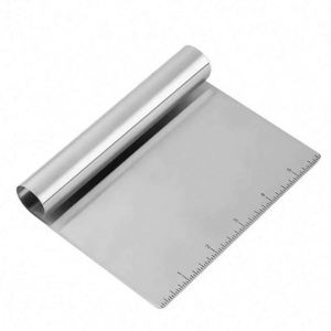Stainless Steel Pizza <b>Cutter</b> Slicer Dough Scraper Mirror Polished Measuring Scale Pastry Fruit <b>Vegetable</b> Home Baking Kitchen Use - Product Image 1
