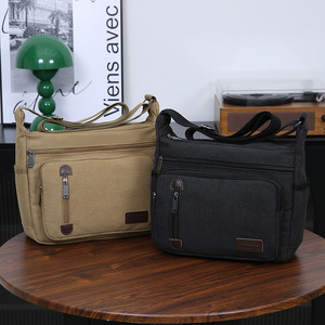 Nouveau Sac à Bandoulière en Toile pour Homme, Nouvelle Collection, Sac de Voyage Décontracté, Grande Sacoche, Sac Messager pour Affaires avec Fermeture Éclair - Product Image 2