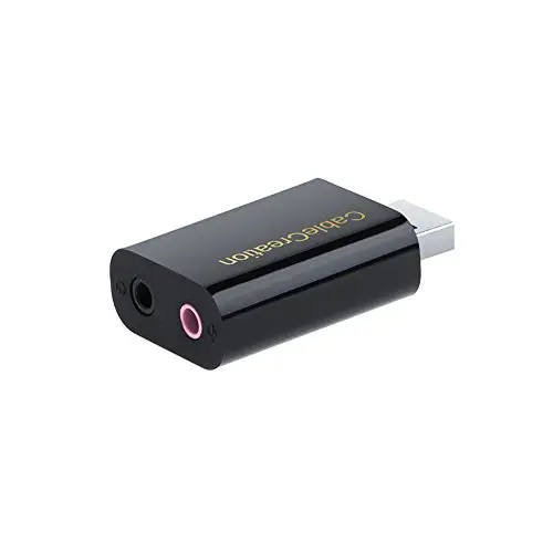 CableCreation USB Audio Adapter External Stereo Sound Card With 3.5mm Headphone And Microphone