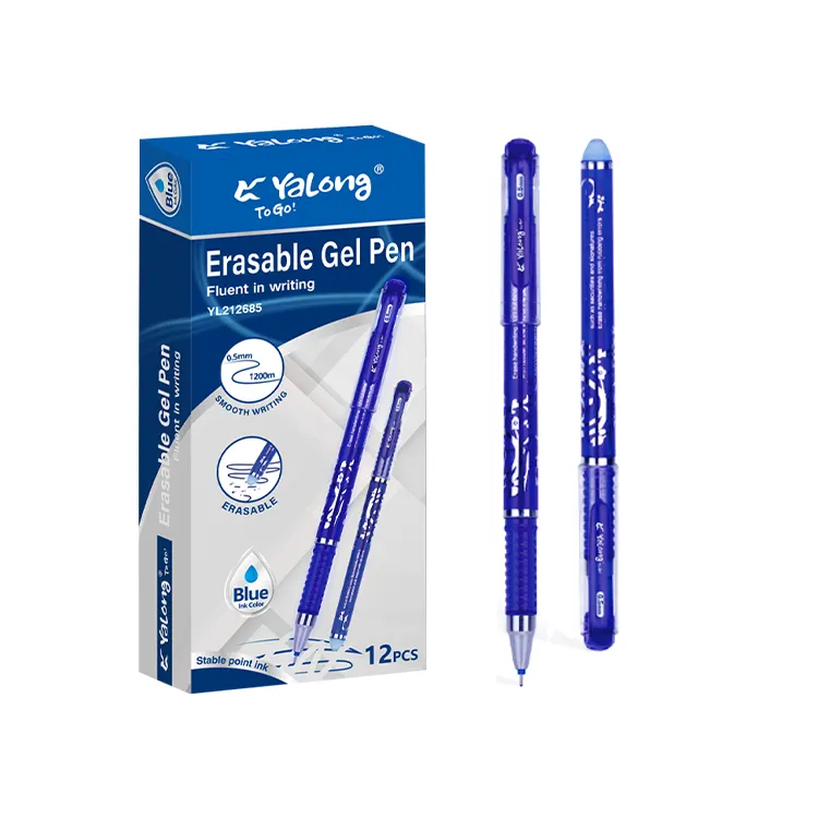 Yalong 2024 New Simple Design Pen Blue Gel Ink Pen Best Selling Erasable Gel Pen For School And Office