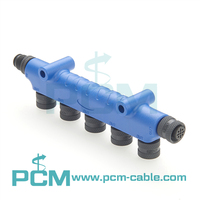 Boîte de jonction de capteur de Micro-changement M12 Séparateur en T M12 5 ports pour actionneur de capteur de Bus CAN DeviceNet NMEA2000