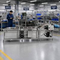 RVS 304 voedselveilige wasmachine voor het verwijderen van slijm, bloed en ingewandenresten van vis, garnalen, groenten en fruit.