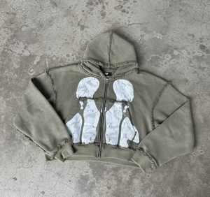 Felpe e Maglioni Unisex con Zip Personalizzati dal Produttore OEM, Felpa con Stampa Effetto Vissuto Ricamata, Felpa con Cappuccio in Cotone da <span class=keywords><strong>Uomo</strong></span> - Product Image 1