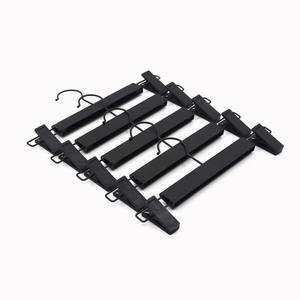 Cheap colorful plastic adult trouser hanger and child pant hanger rack with clips factory wholesale