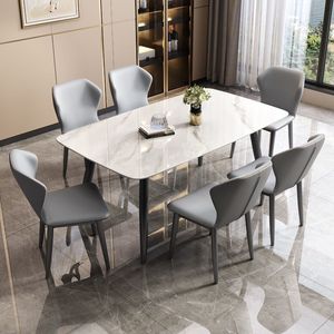 <span class=keywords><strong>Tavolo</strong></span> da Pranzo Moderno e Unico di Forma Rettangolare <span class=keywords><strong>Nero</strong></span> <span class=keywords><strong>con</strong></span> 6 <span class=keywords><strong>Sedie</strong></span>, Set da Pranzo Rettangolare in Offerta - Product Image 5