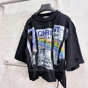 Custom Screen Print Logo Heavyweight 100% Cotton <b>Boxy</b> Fit <b>T</b>-<b>Shirt</b> Drop Shoulder Cropped <b>Boxy</b> Tee Oversized <b>T</b> <b>Shirts</b> Man - Product Image 3
