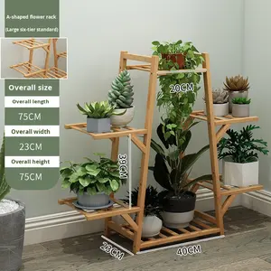 حامل زهور عصري قائم على البيئة مع لون خشب طبيعي لغرفة المعيشة والشرفة - Product Image 6