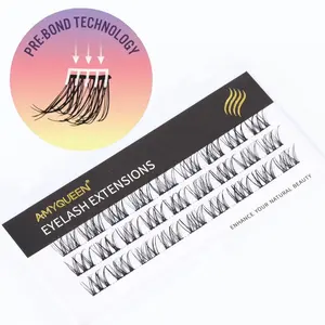 Geen Lijm Nodig Zelfklevende Clusterwimpers Pre-Bond Technologie Press-On Diy Wimpers Langdurige Superfijne Band Segment Lash
