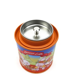 Caja Redonda de Hojalata con Diseño de Oso Rosa de Dibujos Animados, Doble Tapa Hermética, para Almacenamiento de Velas Aromáticas, Ideal para Regalo - Product Image 4