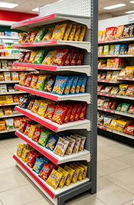 Étagères de supermarché personnalisées, rayonnages de présentation en métal robustes, étagères gondoles réglables pour les épiceries - Product Image 5