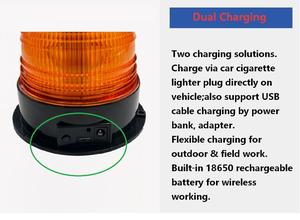 Feu <span class=keywords><strong>de</strong></span> signalisation LED magnétique rechargeable, clignotant ambre pour circulation, chargement USB par allume-cigare - Product Image 6