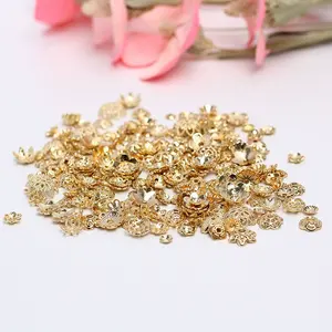 Accessoires de bijouterie DIY : Support de perle en <span class=keywords><strong>laiton</strong></span> écologique plaqué or 14k 18k en forme de fleur pour boucles d'oreilles - Product Image 4