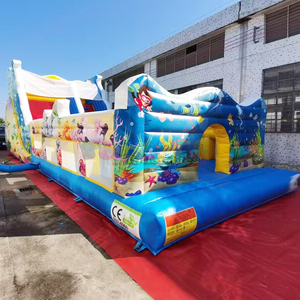 Toboggan gonflable pour fêtes en plein air, combo glissade et trampoline gonflable Sea World, parcours d'obstacles gonflable - Product Image 2