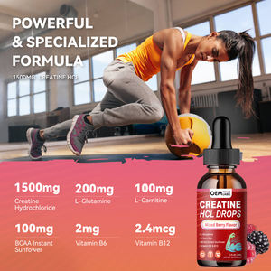 Créatine HCL liquide en gouttes, liquide oral, créatine hydrochlorure, L-carnitine, L-glutamine, <span class=keywords><strong>BCAA</strong></span>, vitamine B12, étiquette privée personnalisée OEM - Product Image 5