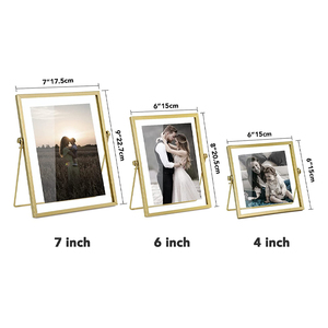 Cadres <span class=keywords><strong>photo</strong></span> dorés flottants, cadre <span class=keywords><strong>photo</strong></span> double face <span class=keywords><strong>en</strong></span> <span class=keywords><strong>verre</strong></span> pour plantes, à suspendre au mur ou à poser sur table - Product Image 6